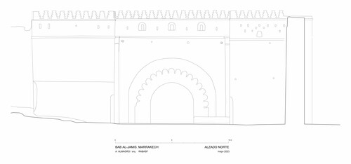 Alzado exterior de la Bāb al-Jamīs 