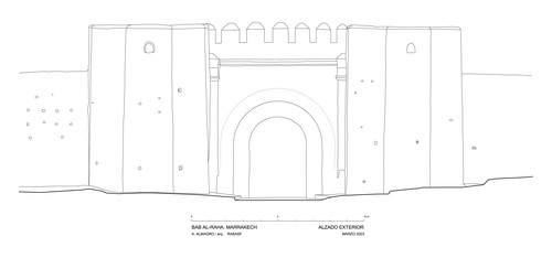 Alzado exterior de la Bab al-Raha de Marrakech