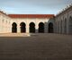 Reconstrucción virtual del patio principal de la mezquita almohade de Rabat vista desde el oeste
