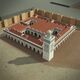 Reconstrucción virtual de la mezquita almohade de la Qasba de Marrakech vista desde el noroeste