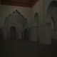 Vista virtual de la nave central y el mihrab de la mezquita almohade de la Qasba de Marrakech 